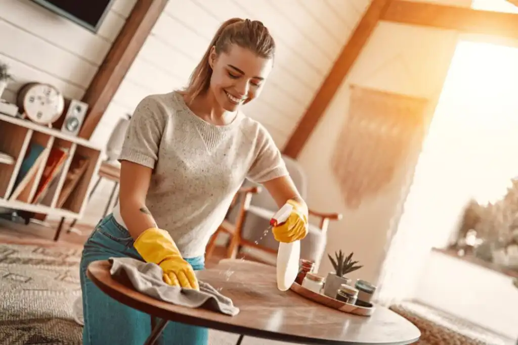 Mindful cleaning for stress relief