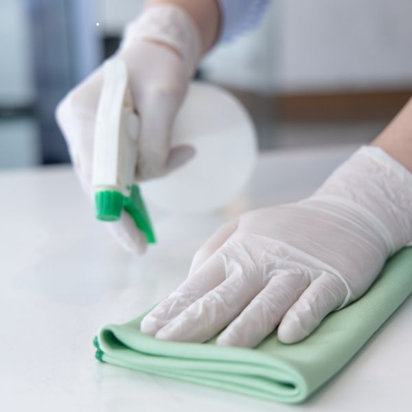 cleaning-25 House cleaner scrubbing counter top